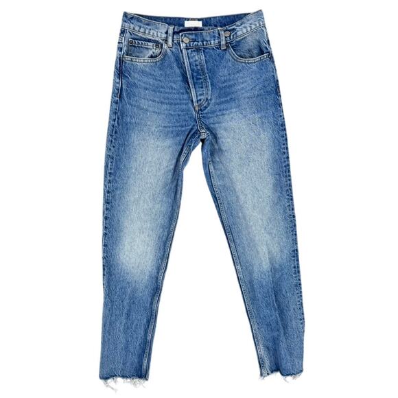 Boyish Jeans The Casey High-Rise Straight Leg Asymmetrical Size 26 - Picture 1 of 6